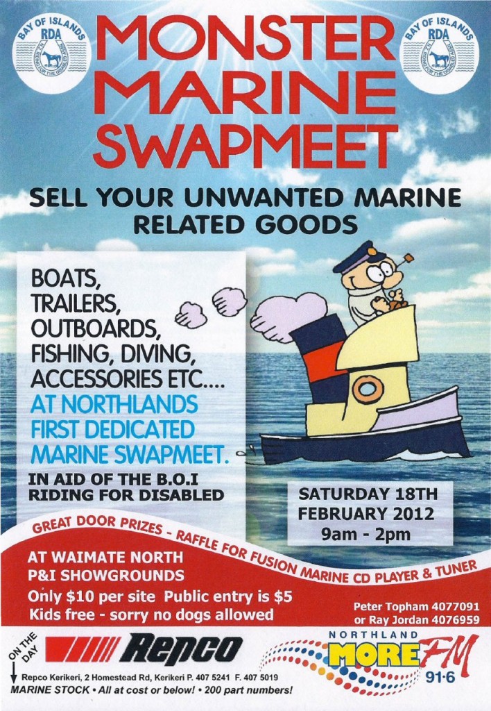 Monster Marine Swapmeet - Waimate North - Saturday 18th February